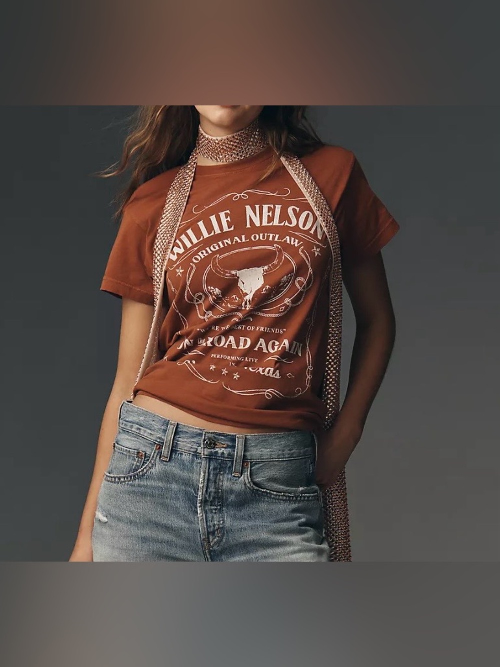 Daydreamer Willie Nelson 100% Cotton Graphic Tee Womens Size Medium